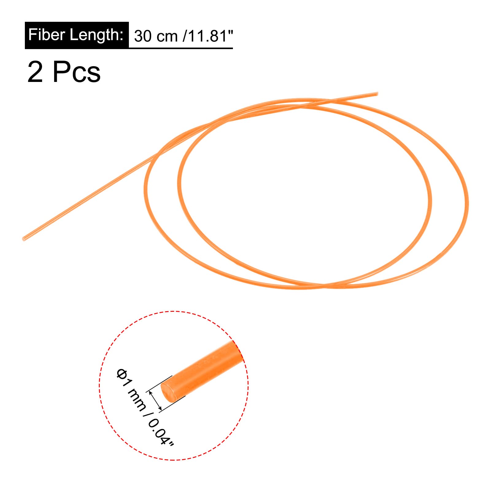 MECCANIXITY Fiber Optic Rods PMMA 1mmx30cm for Sight Filament Orange Pack of 2