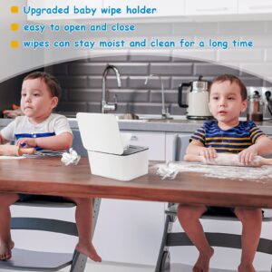 Whiidoom Baby Wipes Dispenser, Wipe Holder Wipes Container Case, One Hand Operation with Snap Cover, Dustproof and Enduring, Keep Wipes Fresh and Clean (Grey)