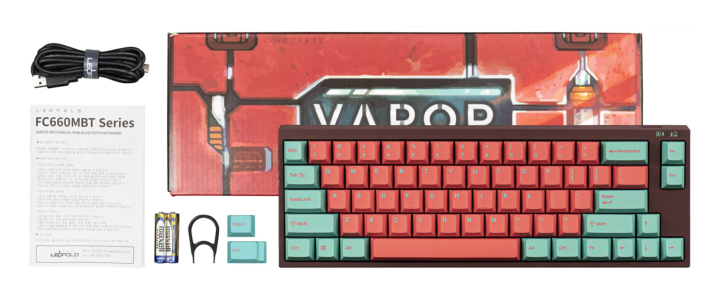 Leopold x MK FC660MBT Vapor 65% Double Shot PBT Wireless/Bluetooth Mechanical Keyboard (Cherry MX Brown)