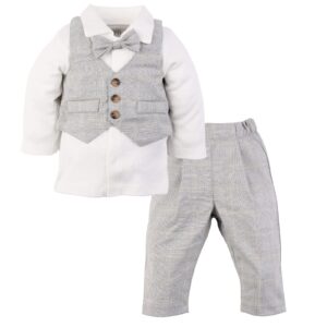 mini ROPA Baby Boys' Suits Gentleman Boys Wedding Outfit Set Vest and Bow Tie Baby Boy Set Special Day Baby Birthday Set (6-9 Months)…