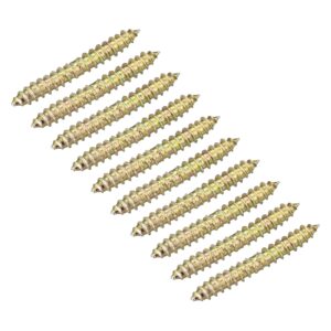 uxcell 4x18mm hanger bolts, 12pcs double ended self-tapping thread wood to wood dowel screws for wood connecting