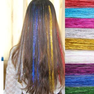 Osprey 47-Inch Hair Tinsel Extensions Kit with Tool - 12 Vibrant Colors and 3000 Strands - Glittery Hair Accessories for Women and Girls - Perfect for Christmas, New Year, Halloween, Cosplay and Party