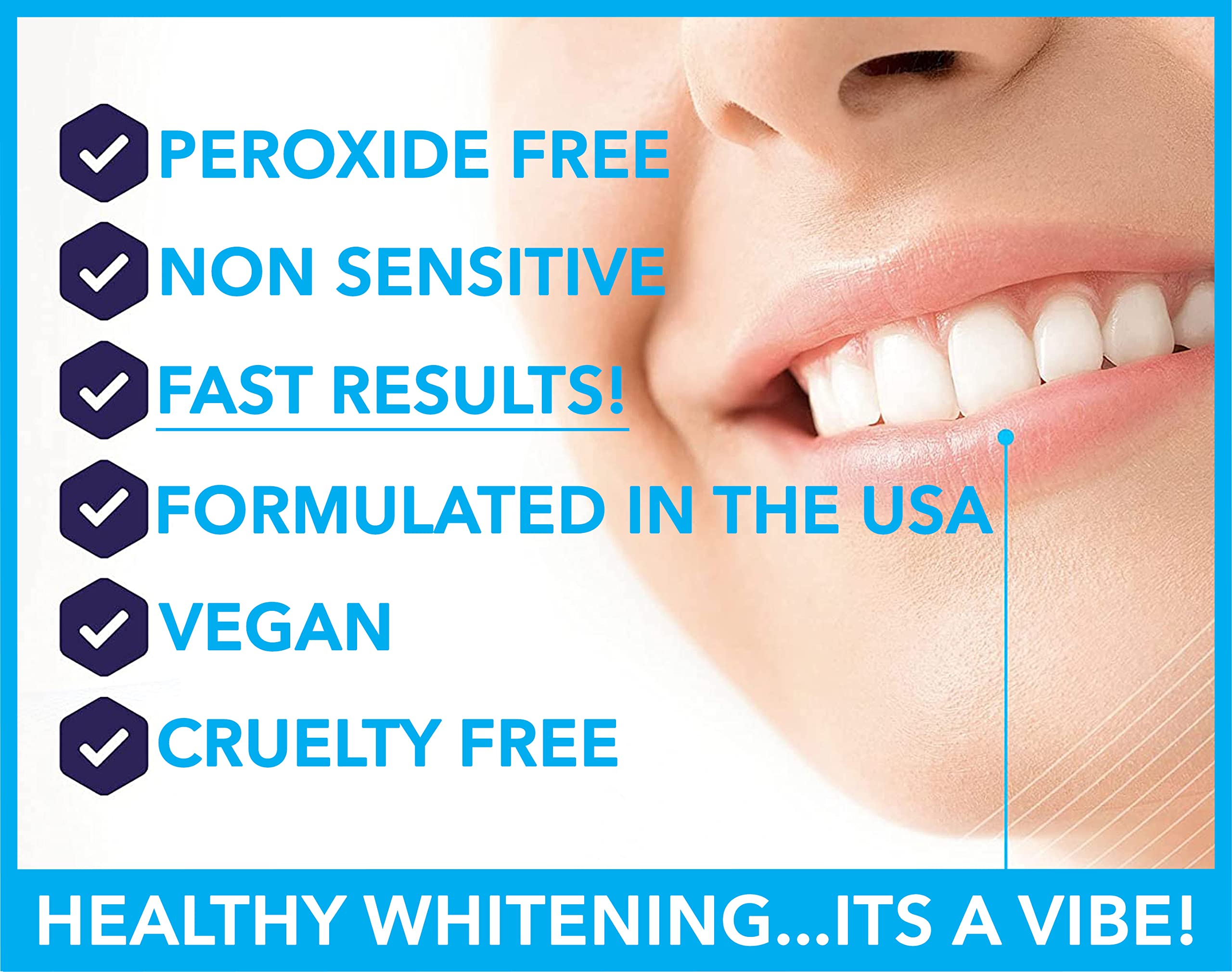 Vibe Teeth Whitening Pens, Healthy, Peroxide Free 4 Pack, Non-Toxic Fast Results, 3ml per pen, Vegan, Painless, teeth whitening kit for sensitive teeth, Travel Sized, Easy to Use, Organic Mint Flavor