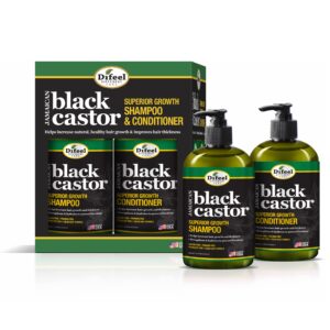 difeel superior growth jamaican black castor shampoo & conditioner 12 oz gift set 2-pc boxed set