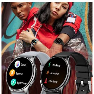 Smart Watch Compatible with Android iOS Phones Round Screen Fitness Tracker with Heart Rate Blood Pressure Monitor Smart Watches for Women Men