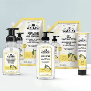 J.R. Watkins Foaming Hand Soap with Pump Dispenser, Moisturizing Foam Hand Wash, All Natural, Alcohol-Free, Cruelty-Free, USA Made, Lemon, 9 fl oz, 3 Pack