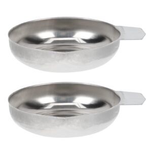 DOITOOL 2Pcs Weighing Boats Stainless Steel Weighing Plate Scale Tray Lab Dish Container Laboratory Supplies for Measuring Mixing Powders Liquids