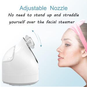 Kingsmile Facial Steamer, 2 in 1 Face Steamer for Facial,Compact Nano Steamer with Aromatherapy,Face Humidifier - Adjustable Nozzle, Warm Powerful Steam for Home SPA,Cleanses and Moisturizes,Sinuses