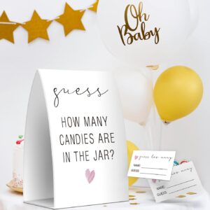 Guess How Many Candies Are In The Jar, Baby Shower Games, Baby Shower Decorations - One Sign and 50 Cards(MANY027)