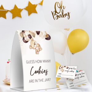 Guess How Many Cookies Are In The Jar, Baby Shower Games, Baby Shower Decorations - One Sign and 50 Cards(MANY026)