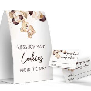 Guess How Many Cookies Are In The Jar, Baby Shower Games, Baby Shower Decorations - One Sign and 50 Cards(MANY026)