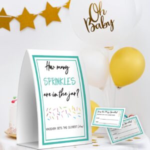 Guess How Many Sprinkles Are In The Jar, Baby Shower Games, Baby Shower Decorations - One Sign and 50 Cards(MANY023)