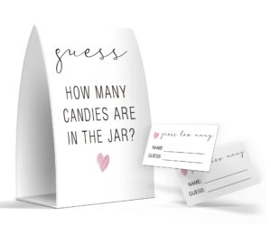 guess how many candies are in the jar, baby shower games, baby shower decorations - one sign and 50 cards(many027)