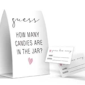 Guess How Many Candies Are In The Jar, Baby Shower Games, Baby Shower Decorations - One Sign and 50 Cards(MANY027)