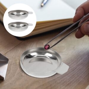 DOITOOL 2Pcs Weighing Boats Stainless Steel Weighing Plate Scale Tray Lab Dish Container Laboratory Supplies for Measuring Mixing Powders Liquids