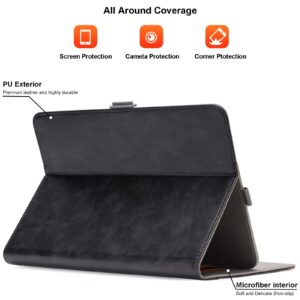 WANLIJIN 9-11 Inch Universal Tablet Case, PU Leather Stand Folio Universal Protective Cover for 9"-11" Tablet, with Pencil Holder and Multiple Viewing Angles (Black/Brown)