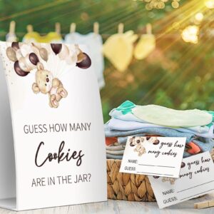 Guess How Many Cookies Are In The Jar, Baby Shower Games, Baby Shower Decorations - One Sign and 50 Cards(MANY026)