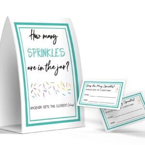 Guess How Many Sprinkles Are In The Jar, Baby Shower Games, Baby Shower Decorations - One Sign and 50 Cards(MANY023)