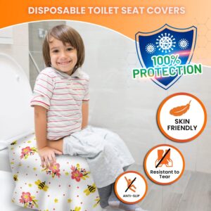 Alfadeal 40 Extra Large Toilet Seat Covers Disposable for Kids-Toddler Toilet Seat Cover Liners for Potty Training-Individually Wrapped-Portable Waterproof AntiSlip-Toilet Covers Disposable for travel