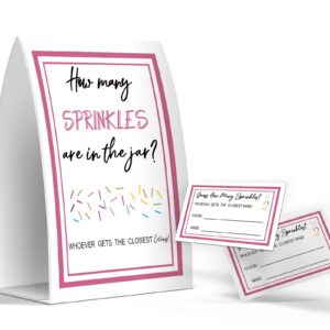 Guess How Many Sprinkles Are In The Jar, Baby Shower Games, Baby Shower Decorations - One Sign and 50 Cards(MANY022)