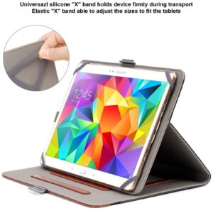 WANLIJIN 9-11 Inch Universal Tablet Case, PU Leather Stand Folio Universal Protective Cover for 9"-11" Tablet, with Pencil Holder and Multiple Viewing Angles (Black/Brown)