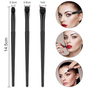 AQUEEN Eyeliner Brush-3 PCS Precision Gel Fine Eyeliner Brush-Ultra Thin Flat and Angled Eyeliner Brush, Premium Quality Soft Eyeliner Brushes for Makeup Tools.(Black)