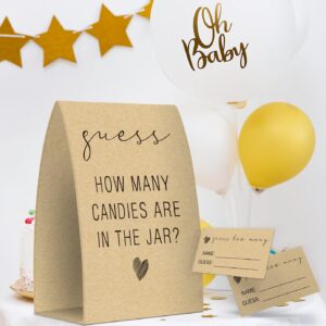 Guess How Many Candies Are In The Jar, Kraft, Baby Shower Games, Baby Shower Decorations - One Sign and 50 Cards(GUESS005)