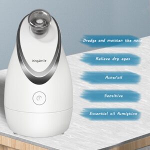 Kingsmile Facial Steamer, 2 in 1 Face Steamer for Facial,Compact Nano Steamer with Aromatherapy,Face Humidifier - Adjustable Nozzle, Warm Powerful Steam for Home SPA,Cleanses and Moisturizes,Sinuses