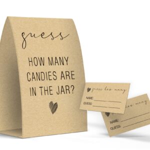 Guess How Many Candies Are In The Jar, Kraft, Baby Shower Games, Baby Shower Decorations - One Sign and 50 Cards(GUESS005)