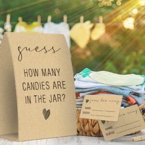 Guess How Many Candies Are In The Jar, Kraft, Baby Shower Games, Baby Shower Decorations - One Sign and 50 Cards(GUESS005)