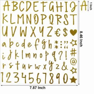 Waynoda Glitter Letter stickers 10 Sheets 810 Pieces Self-Adhesive Alphabet Number Stickers, Graduation Cap Letter Stickers for Sign, Mailbox, Notebook, Classroom Decor, Business, Address Number