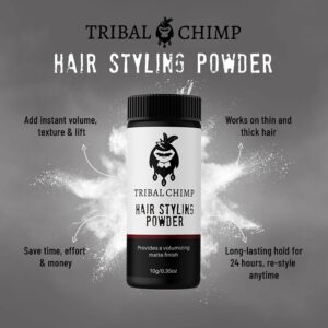 Tribal Chimp Hair Styling Powder for Men and Women, Hair Volumizer and Texture Powder - Single Pack, 10g