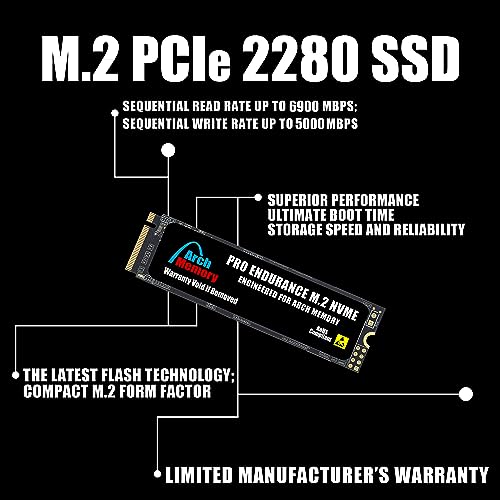 Arch Memory Replacement for Dell SNP112P/512G AA618641 512GB M.2 2280 PCIe (4.0 x4) NVMe Solid State Drive for Alienware M15 R2