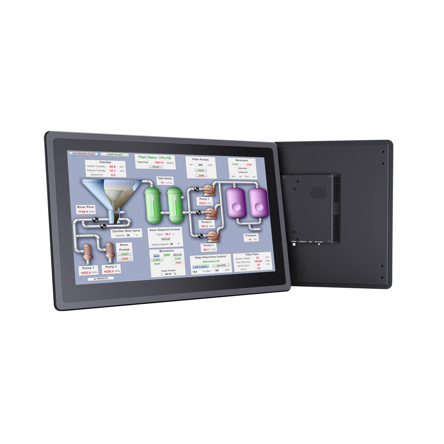 LILLIPUT 15.6" TK1560/T 10-Point Touch Screen Monitor and 1000 nits high Brightness IP65 Front Panel Design with HDMI, VGA, AV Metal Frame Touch Screen Monitor