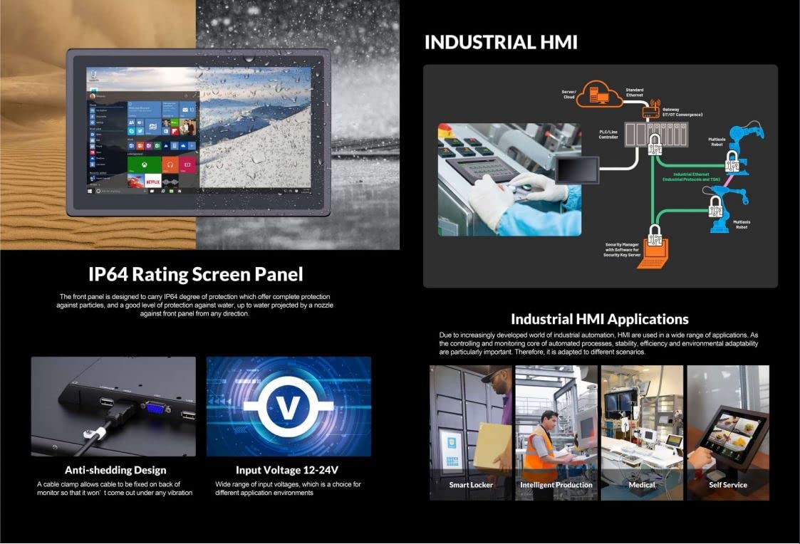 LILLIPUT 15.6" TK1560/C NO-Touch 1000 nits high Brightness IP65 Front Panel Design with HDMI, VGA, AV Monitor for Teleprompter