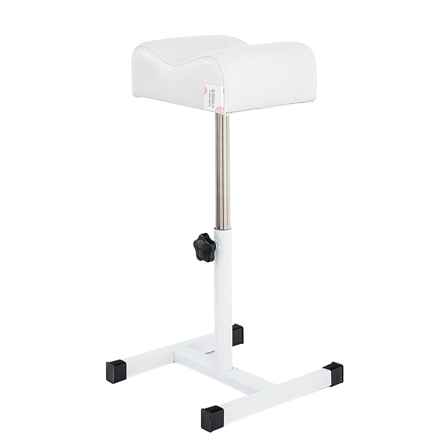 QUEESALN Pedicure Stand Footrest Stand Adjustable Height Technician SPA Beauty Stand Stool with Non-Slip SPA Salon Home Equipment White