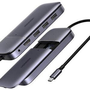 Feilx Ultra-Slim Data USB Hub for MacBook, Mac Pro, Mac Mini, iMac, Surface Pro, XPS, PC, Flash Drive, Mobile HDD