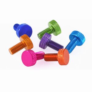 5pcs/lot M3 Knurled Colourful Aluminum Thumb Screws 5 6 8 10 12 16 20mm - 50mm Plain Head Hand Tighten Screws for Computer Case (Color : Silver, Size : 20mm)