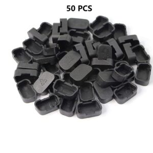 SHANFEILU VGA Port Cover Anti Dust Cap VGA Plug Protector for RS232,DB15,DB9 VGA Male Port Connectors 50 PCS 17 mm x 9 mm(Black)