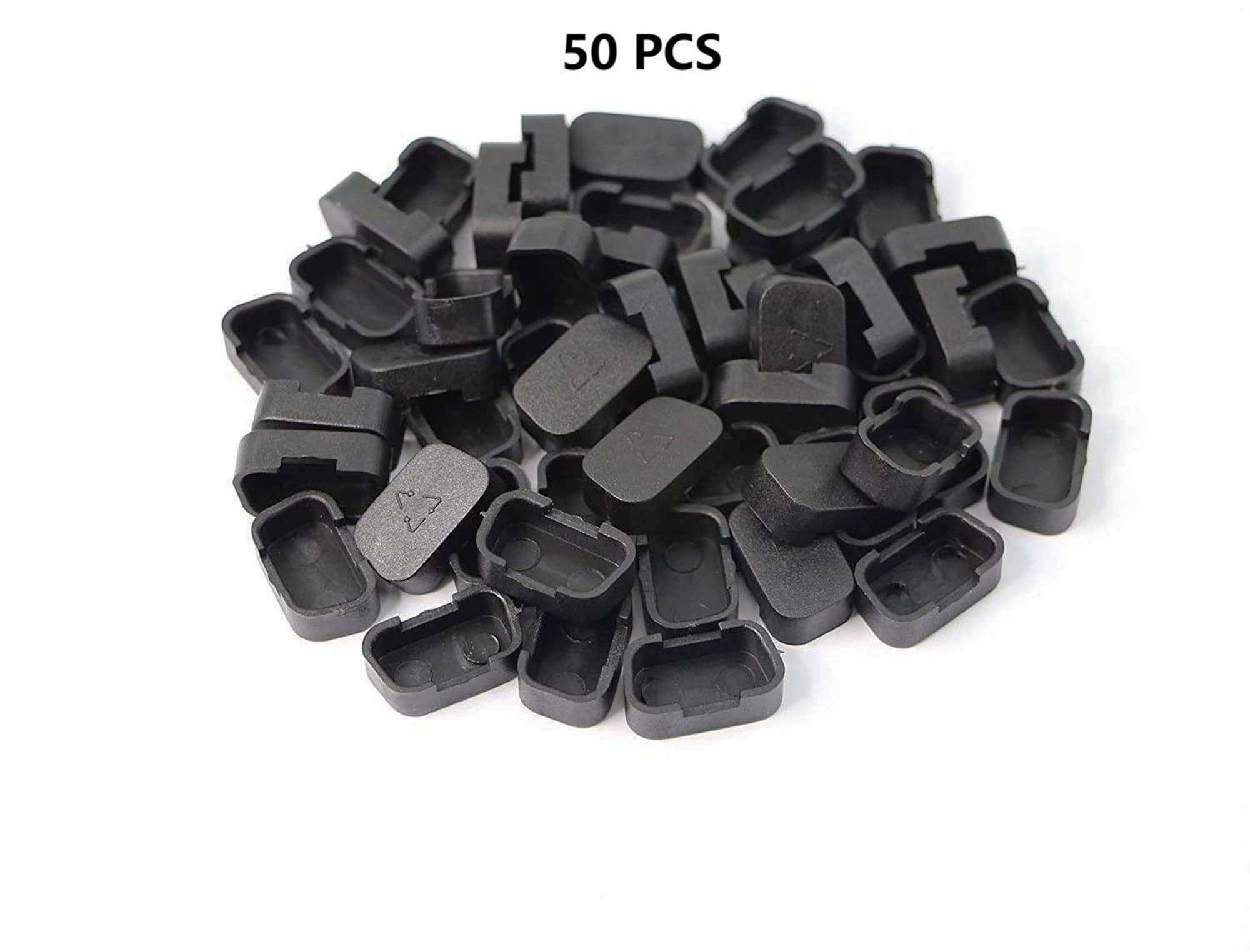 SHANFEILU VGA Port Cover Anti Dust Cap VGA Plug Protector for RS232,DB15,DB9 VGA Male Port Connectors 50 PCS 17 mm x 9 mm(Black)