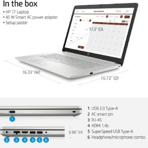 HP 2022 17.3" FHD IPS Laptop, 11th Gen 4-Core Intel Core i5-1135G7(Beats i7-1065G7), Iris Xe Graphics, 16GB 3200Mhz DDR4 RAM, 512GB SSD, Windows 11 S, Silver