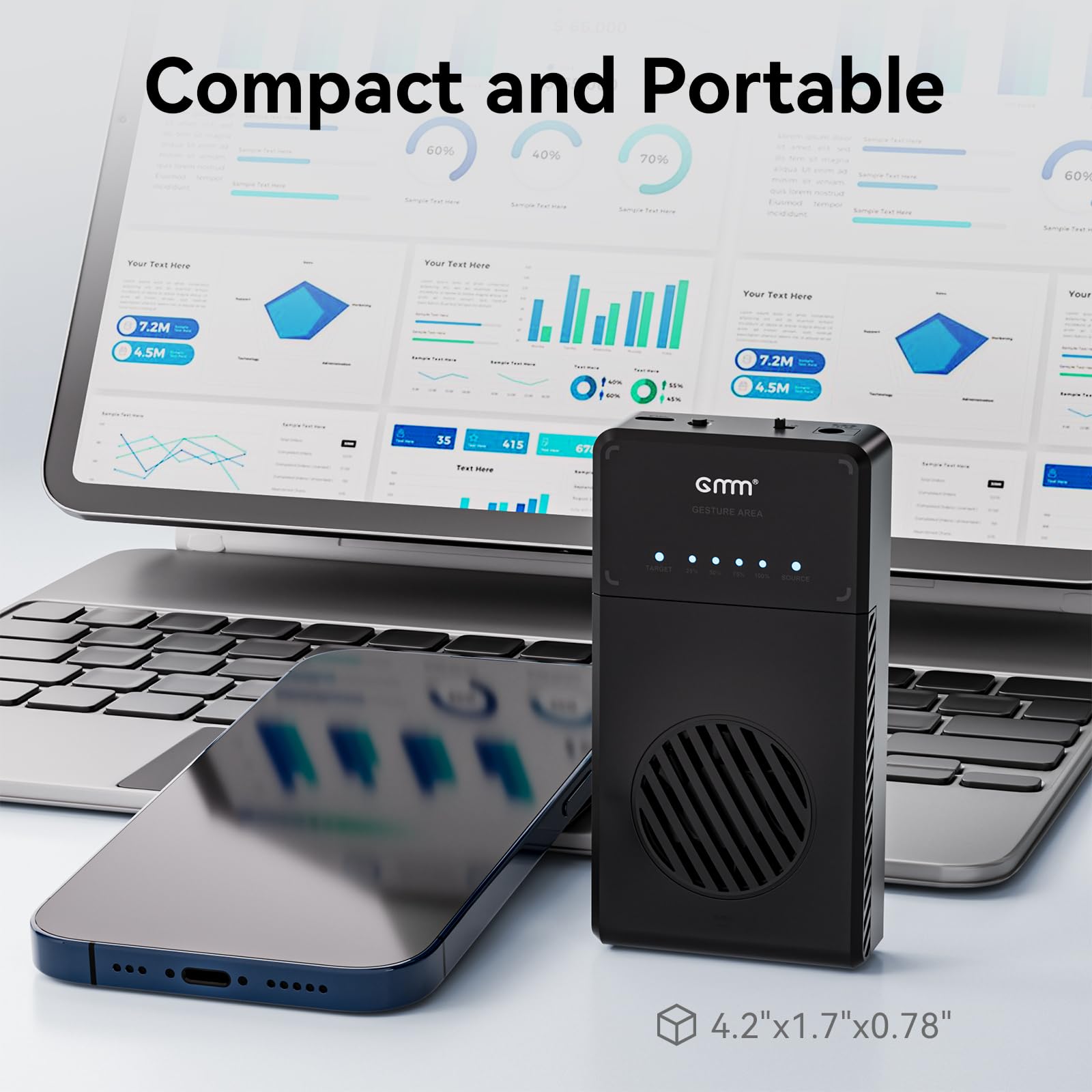 NVMe M.2 Duplicator Dual-Bay Clone Enclosure, Tool-Free USB to NVME Adapter with Cooling Fan, 10Gbps Docking Station NVMe Enclosure Support Offline Cloning and Duplicator for M2 2230/2242/2260/2280