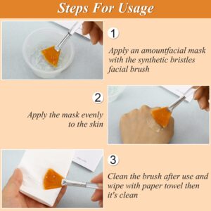 15PCS Facial Brushes Fan Mask Brushes, Soft Facial Applicator Brushes Tools Mask Acid Applicator Brush for Peel Glycolic Mask Makeup（5 Styles)