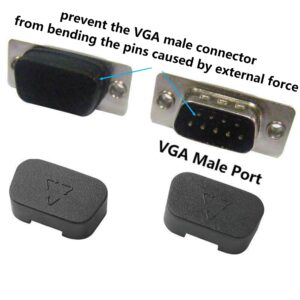 SHANFEILU VGA Port Cover Anti Dust Cap VGA Plug Protector for RS232,DB15,DB9 VGA Male Port Connectors 50 PCS 17 mm x 9 mm(Black)