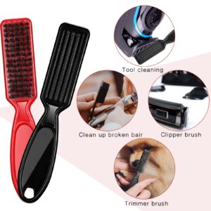 Patelai 12 Pieces Clipper Cleaning Brushes, Barber Accessories Cleaning Supplies, Soft Bristles, Quality ABS Handle, Nylon Brush Tool(Black, Red)