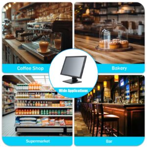 Gdrasuya10 LCD Touchscreen Monitor 17 Inch POS Retail Cash Register Touch Screen LED Monitor Display 1280 * 1024 with Multi-Position POS Stand for Business, Restaurant, Supermarket