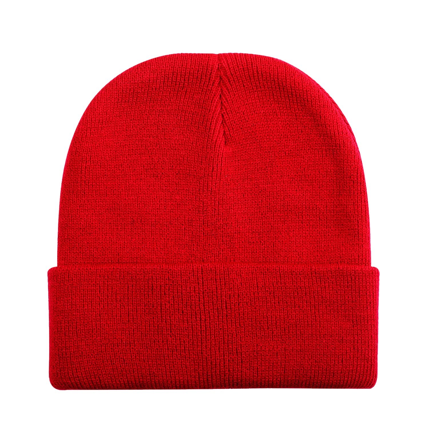 DOOVID Toddler Beanie Kids Warm Knit Beanie Hat Baby Boys Girls Knit Caps Classic Autumn Winter Hats Red