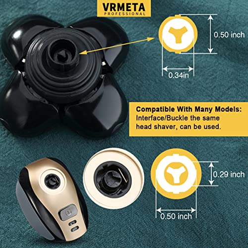 VRMETA Men's Electric Shaver Replacement Heads 5D Sharp Stainless Steel Head Shaver Replacement Heads Floating Shaver Blades for Electric Rotary Shaver (5 Heads (Black)