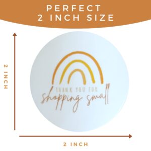 Lain & Lou 2 Inch Thank You Stickers [Roll of 500], Boho Rainbow Design for Small Business Packaging Supplies