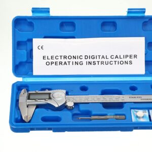 Simhevn Electronic Digital Calipers, inch and Millimeter Conversion,LCD Screen displays 0-6" Caliper Measuring Tool, Automatic Shutdown, Suitable for DIY/Jewelry Measurement (150mm inch/mm/Fraction)